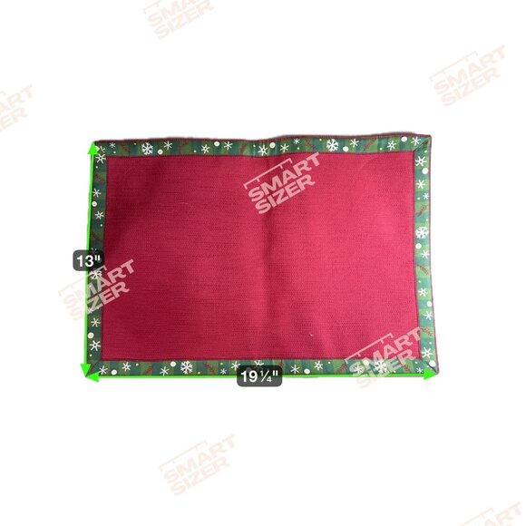 Longaberger Christmas Placemats Set Of 4 Festive Red With Green Snowflake Border - Picture 6 of 6